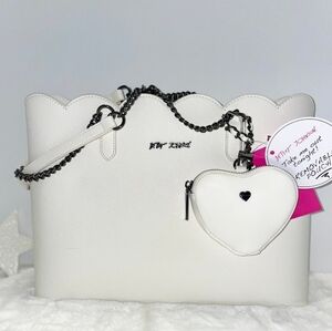 🔹️BETSEY JOHNSON🔹️chalk XOTOTE-U Tote Shoulder Bag with pouch
